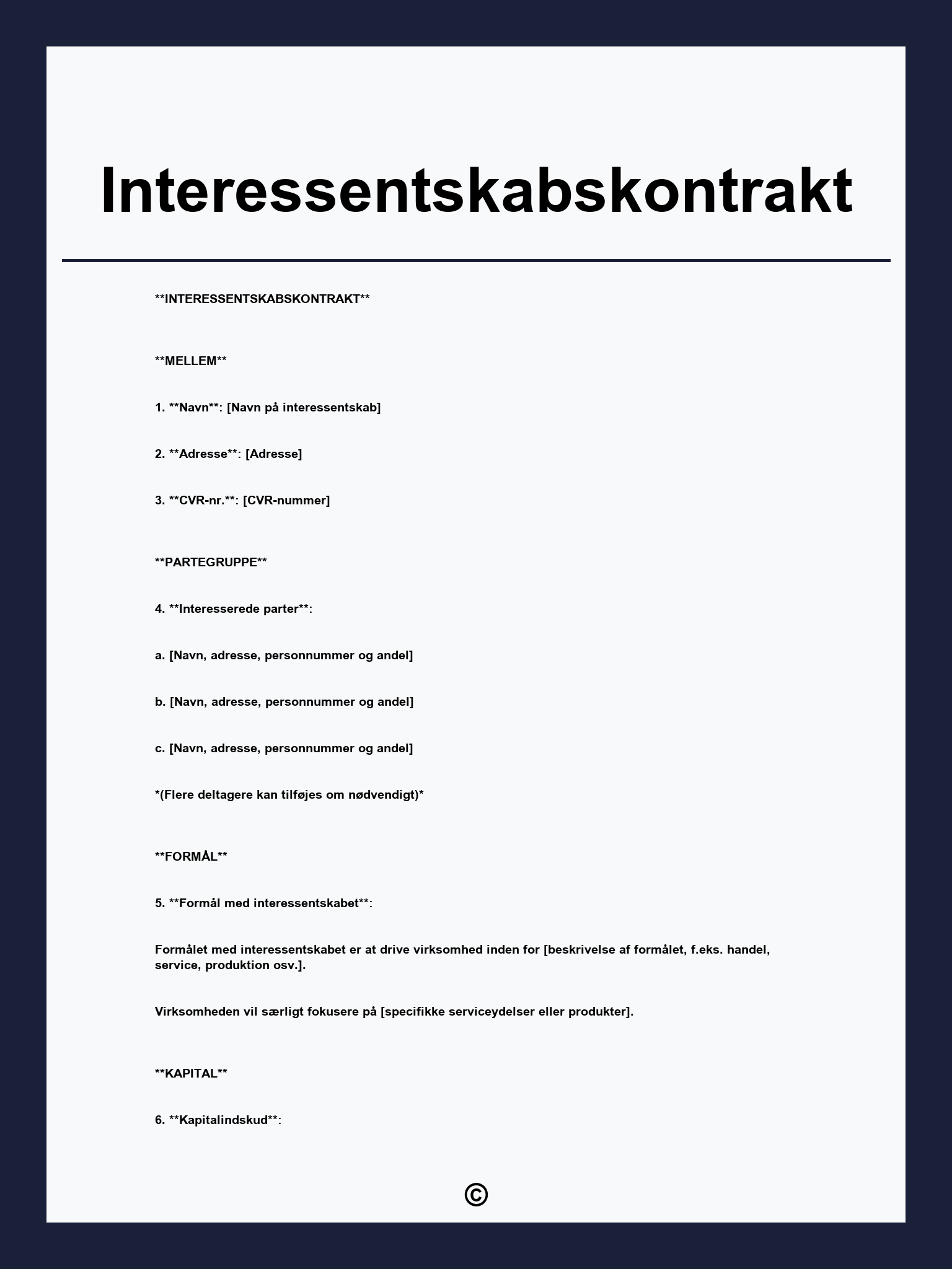 Interessentskabskontrakt