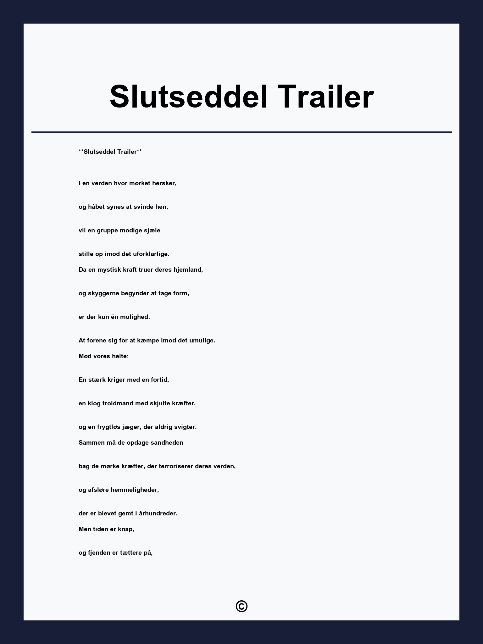 Slutseddel Trailer